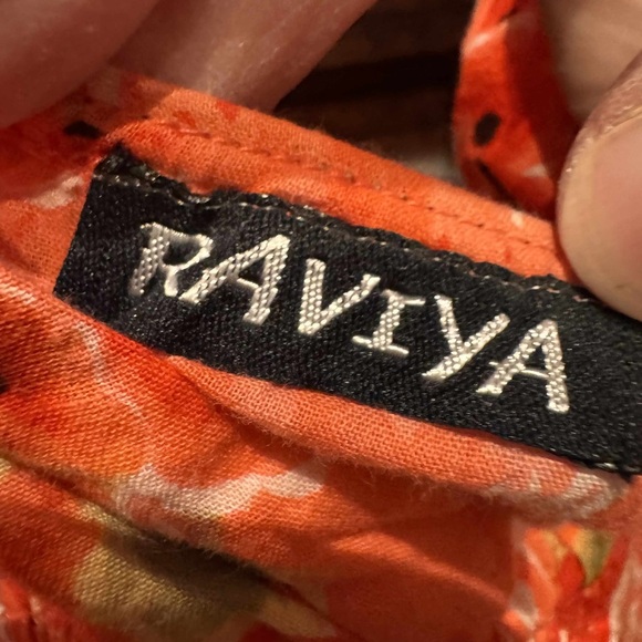 Raviya Floral Orange Sundress adjustable strap LARGE length 32in pit to pit 15in - Picture 4 of 6